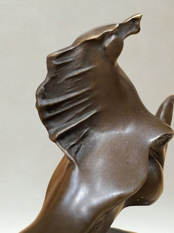 Image 1 of Bronze sculpture – Galloping horse – Signed Milo – Marble base