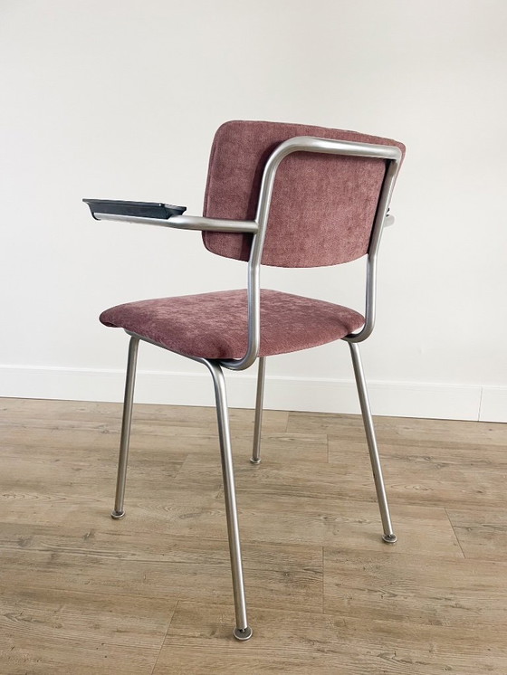 Image 1 of Sedia vintage con struttura tubolare - rivestita - stile Gispen - melanzana