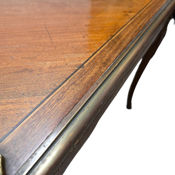 Image 1 of Table de jeu française de style Louis XV avec marqueterie, années 1960
