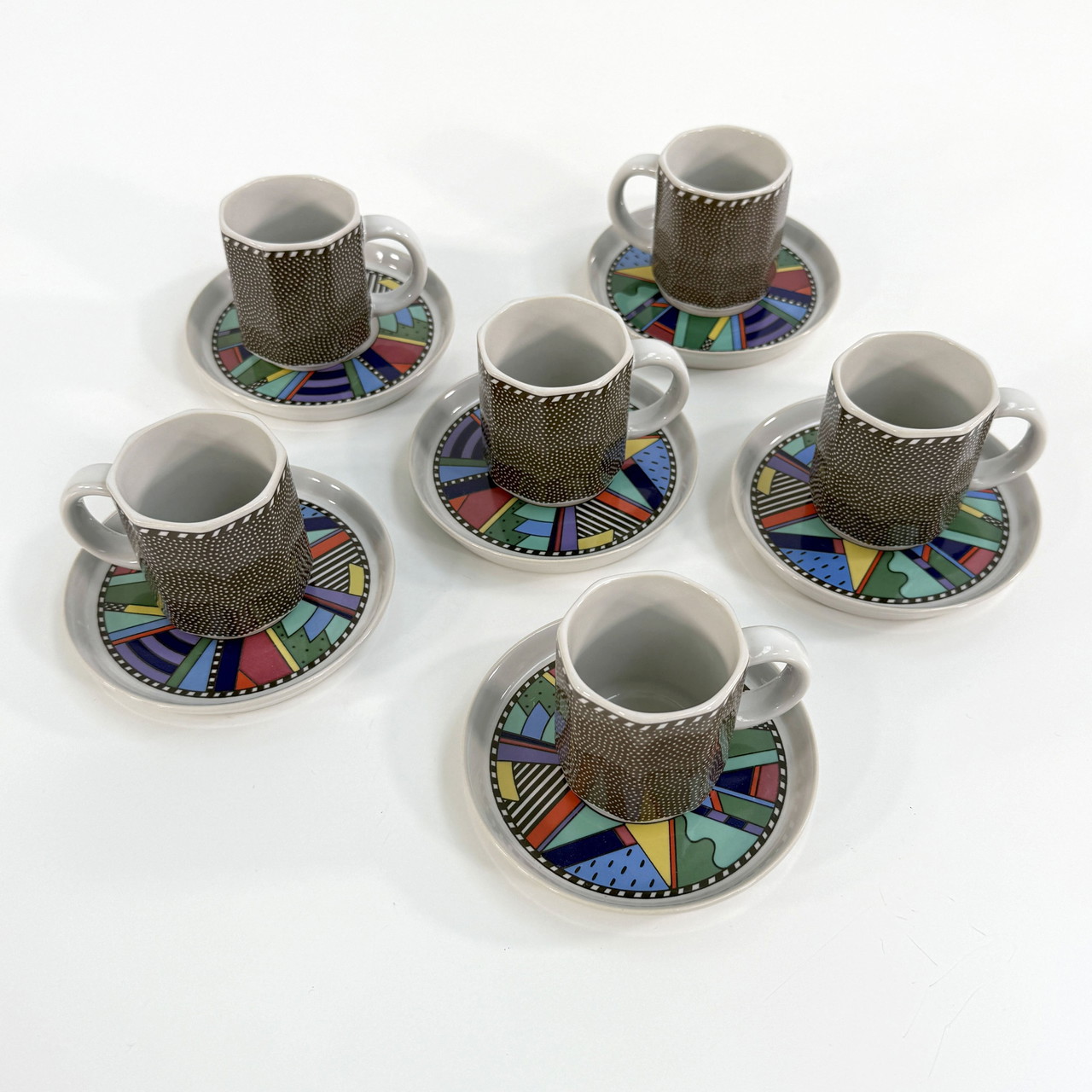 Set of 6 Coffee Cups and Saucers by Barbara Brenner for Rosenthal 