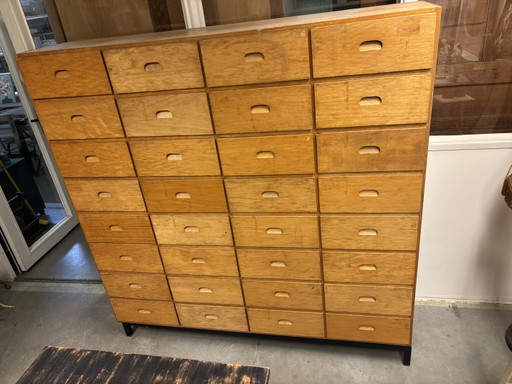Vintage apothekerskast / ladekast / schoolkast