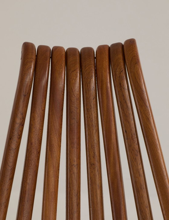 Image 1 of Vintage handcrafted folding chair in solid Iroko wood, circa 1970