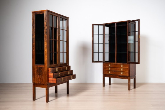 Pair of Vintage Display Cabinets by Bruksbo, Norway, 1960s, Wood, Beige (photo 5 of 19)