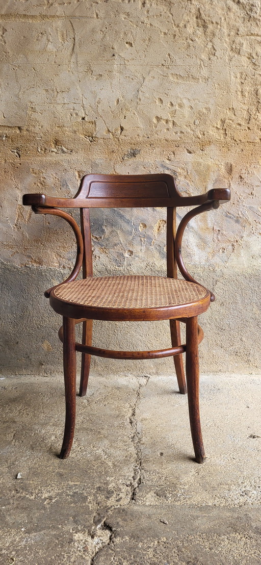 J&K Kohn caned armchair, Austria, 1900's