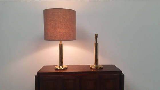 Image 1 of 2x XL Regency brass table lamp Baulmann Leuchten 80s