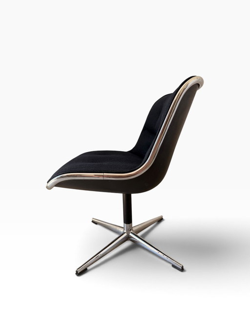 Fauteuil Charles Pollock Executive Knoll - Tissu Noir - 1er Piètement – Textile (photo 2 of 11)