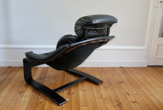 Image 1 of Fauteuil et ottoman Roche Bobois vintage lounge Kroken, Ake Frybiter