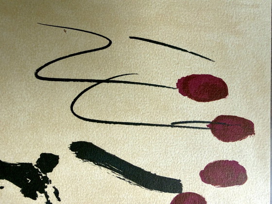 Antoni TÀPIES (1923-2012), Litografia originale, Biglietto d'auguri Maeght 1973, Litografie e stampe, Carta (foto 2 di 5)