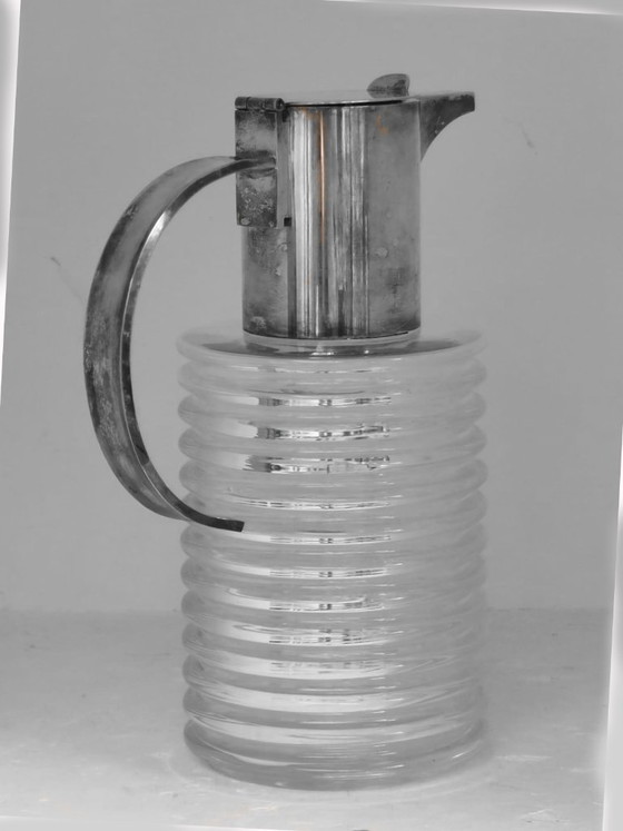 Vintage "Onde" Glass Silver-Plated Pitcher by Sergio Asti for Arnolfo di Cambio – Glass & Decanter (photo 4 of 10)
