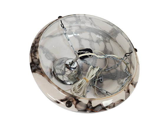 Image 1 of Lampada a ciotola in vetro marmorizzato Art Déco - secondo quarto del XX secolo