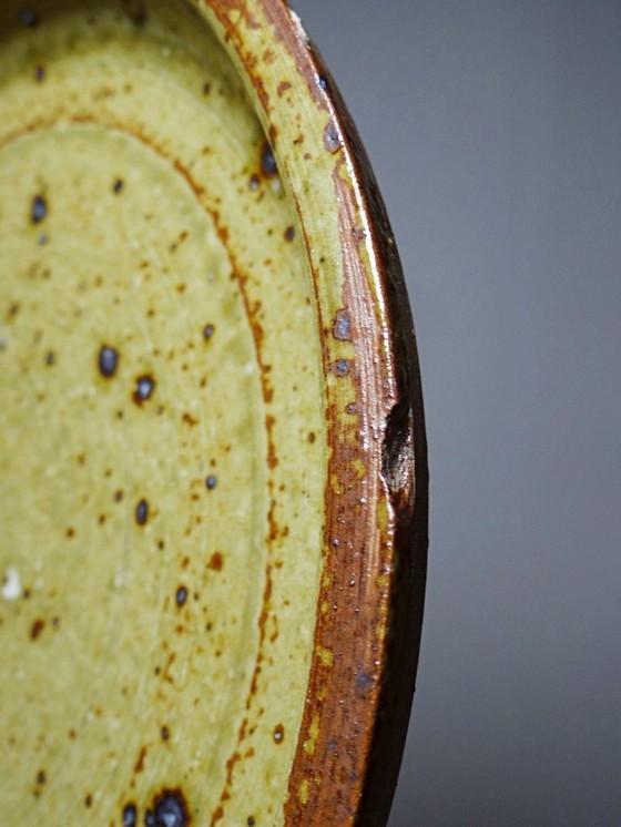 Image 1 of Service à condiments vintage grès pyrité émaillé artisanal style Baudat La Borne