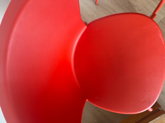 2x IKEA Designer Nicholai Wiig Hansen Stühle, Esszimmerstühle, Metall, Kunststoff, Rot (Foto 4 von 10)