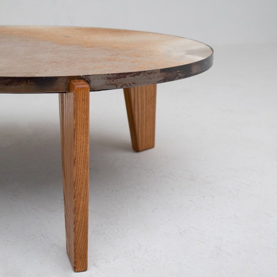 Image 1 of Set of Cowhide Coffee Tables with Wood Base