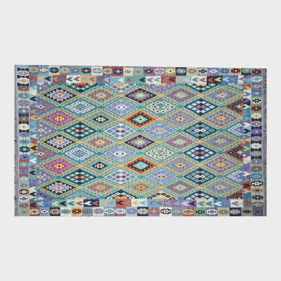 Handgeweven wollen kilimtapijt | Traditionele Afghaanse kilim | Handgemaakt | 300 × 200 cm (118 × 79 inch) (photo 6 of 8)