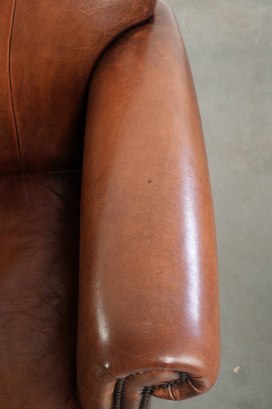 2 comode poltrone vintage in pelle di pecora con borchie decorative. – Sedie da pranzo, Wood (photo 9 of 15)