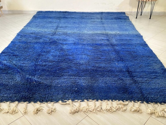 Image 1 of Handgeknüpfter blauer Teppich, 200 cm x 300 cm