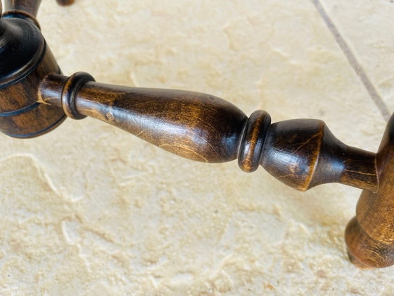 Image 1 of Vintage, Turned Wood,Walnut Stool