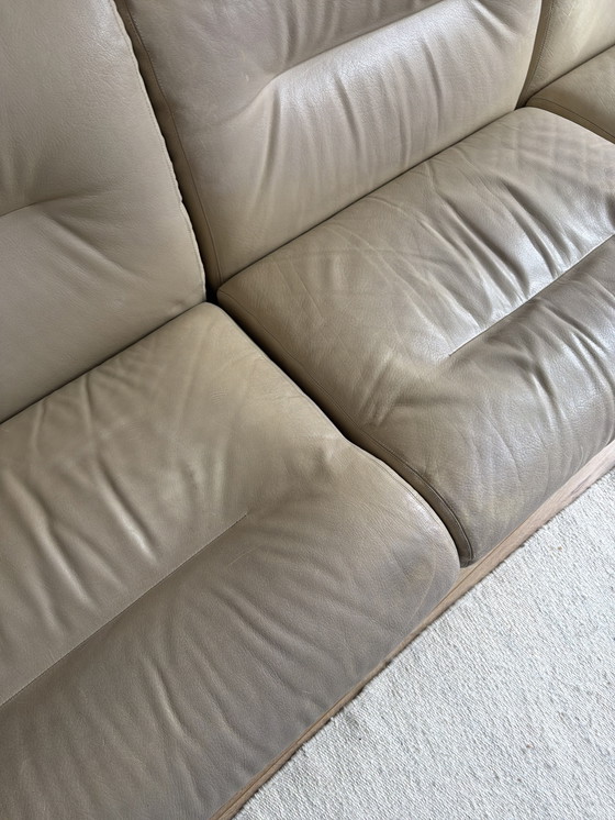 Image 1 of Vintage leather sofa cream