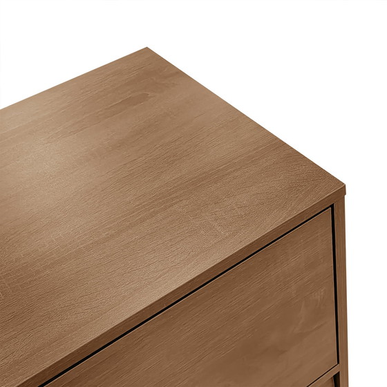 Image 1 of Urban Meuble buffetkast in vintage houtlook met rotan deuren, 2 deuren, 2 laden, 130 x 75,5 x 40 cm, CROLZOI