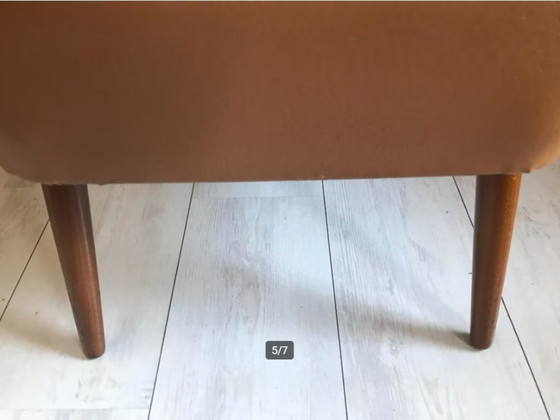 Image 1 of Vintage cocktail stoel leer, jaren '60