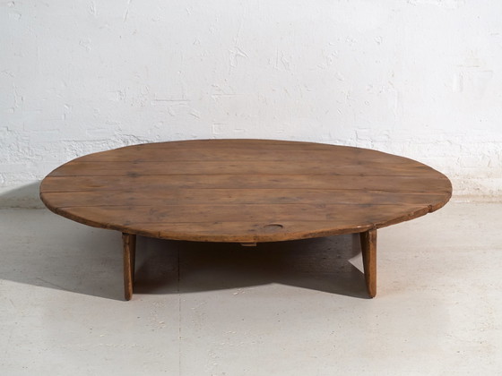 Mesa baja redonda antigua de madera de pino – Europa Central, circa 1940 – Mesas de centro, Rustic (photo 33 of 40)