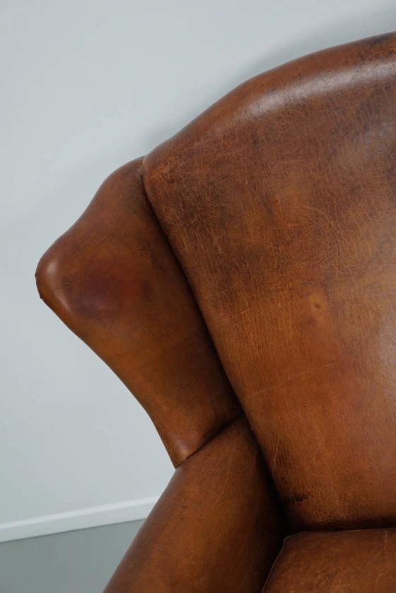 Image 1 of Vintage Nederlandse cognackleurige leren clubfauteuil