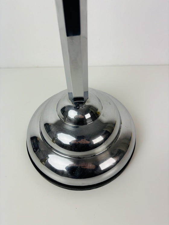 Image 1 of Vintage Art deco chrome staande asbak rooktafel