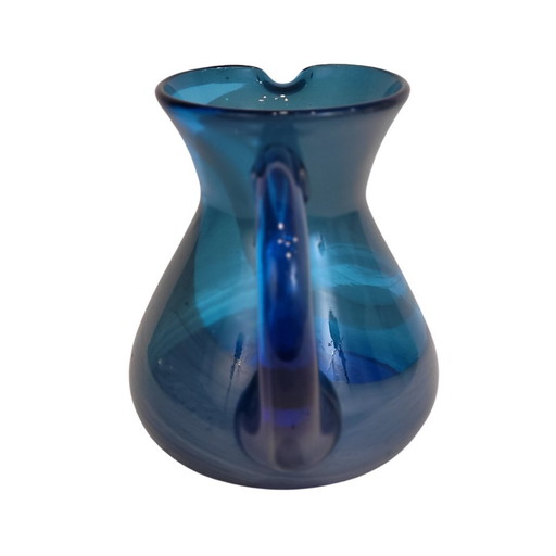 Jarra cristal soplado azul, 50’s - Italia