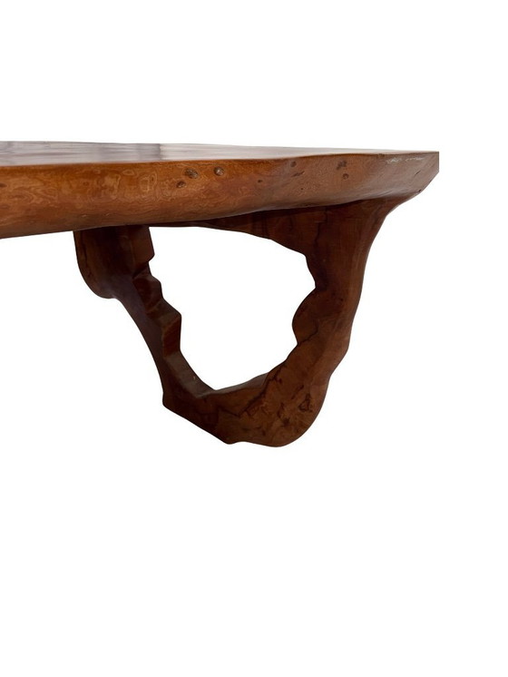 Image 1 of Tree trunk style design table – solid mahogany wood from one piece