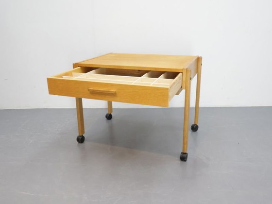 Vintage haberdashery table / oak / drawer basket / Denmark, Dining tables, Mid Century Modern (photo 4 of 5)