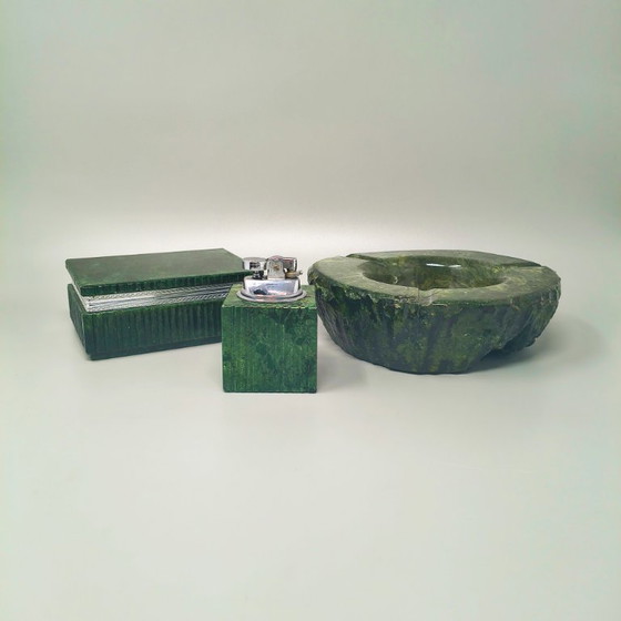 Image 1 of Ensemble à fumer vert albâtre des années 1960, par Romano Bianchi, fait main