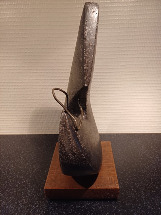 Image 1 of 2 pieces black and white sculpture organic abstract figurine objects ying yang