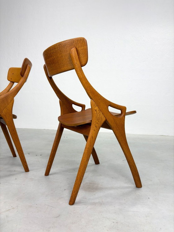 Image 1 of Set di sedie da pranzo in rovere stile Arne Hovmand Olsen