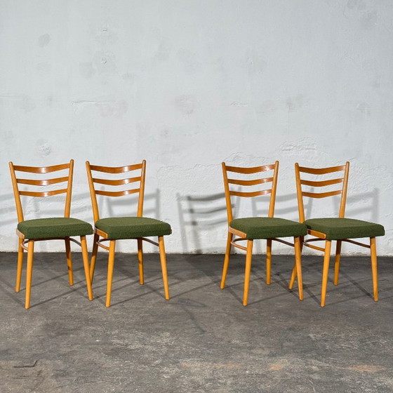 Set of 4 Czechoslovak Dining Chairs, Attributed to Interier Praha, 1960s – Textile (photo 7 of 14)