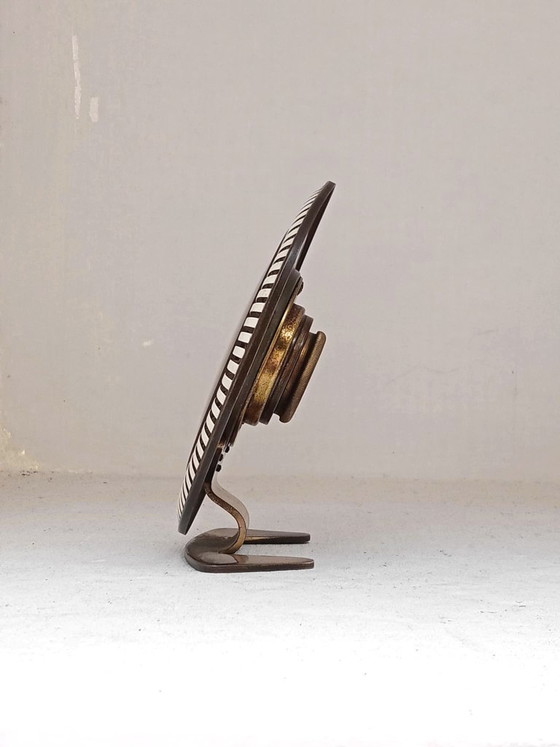 Image 1 of Heinrich Moller design Kienzle years '30 minimal neoclassic desk clock decò 8 days