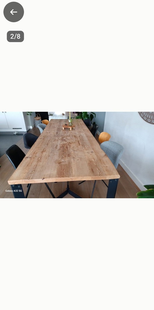 Mesa de madera rústica de 1x3 m – eettafels, Wood, Metal (photo 2 of 6)