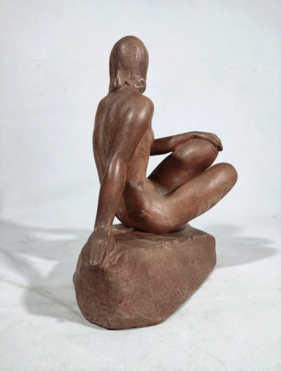Image 1 of Art Deco Sculpture 'Seated Nude' – Emilio Musso (ca. 1930) | Unique