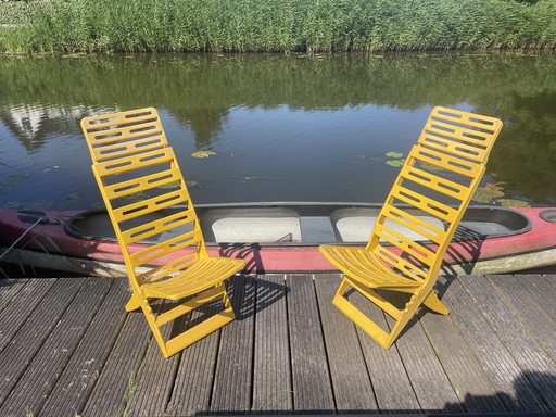 2X chaises pliantes Fain Ascoli Piceno Maratea 70s