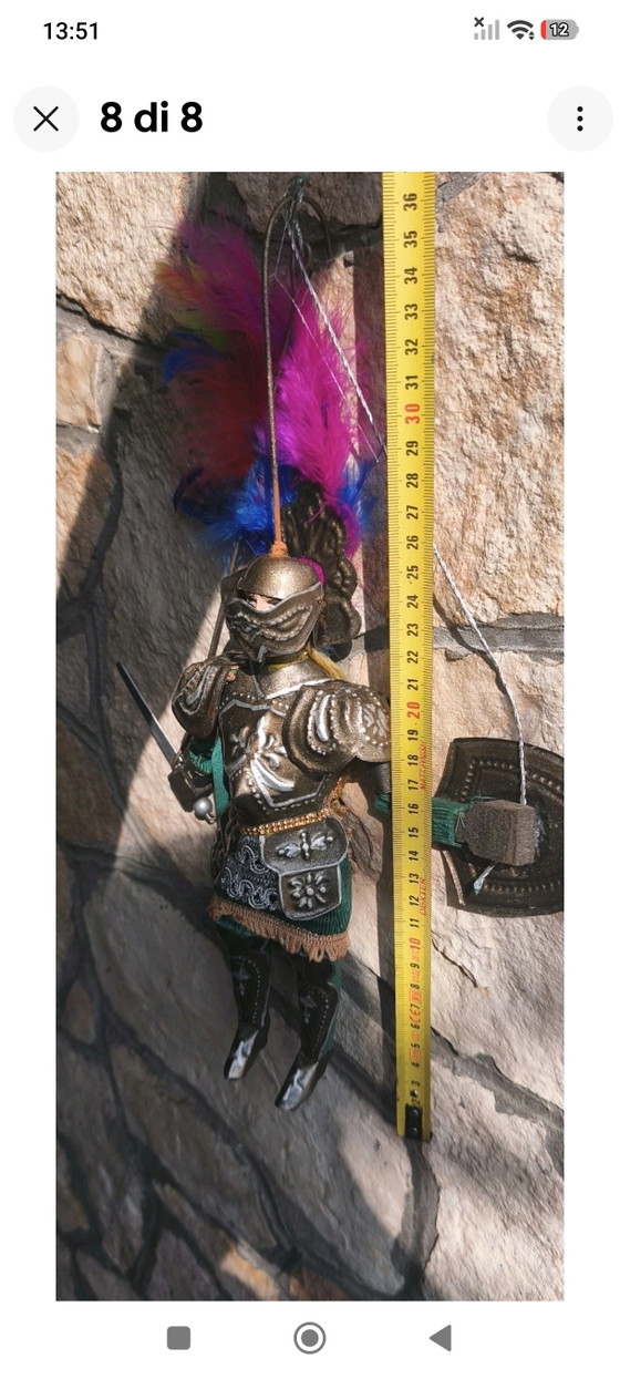 Rinaldo 28cm Vintage Sicilian Puppet Ceremonial Armor – Decorative Objects, Metal, Textile (photo 7 of 7)