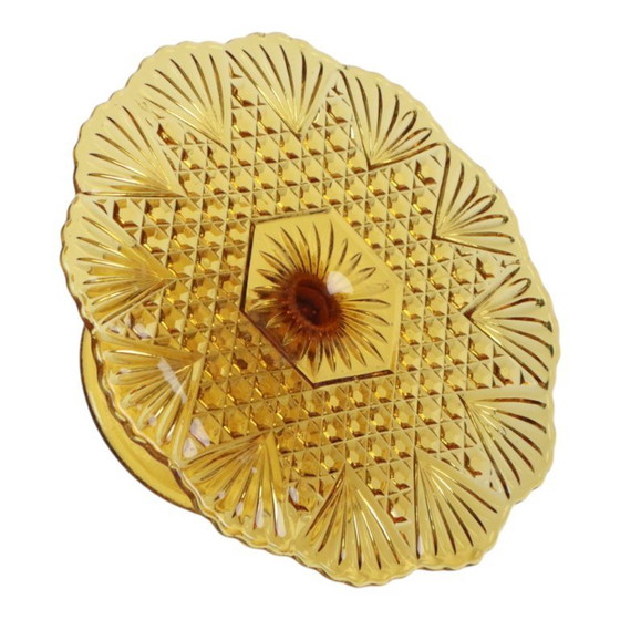 Image 1 of Présentoir à gâteaux vintage Art Déco en ambre