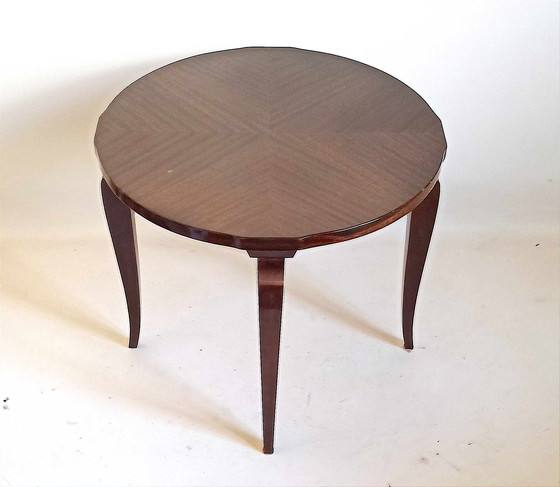 Image 1 of Art Deco sokkeltafel Mahoniefineer Diameter 60,4 cm