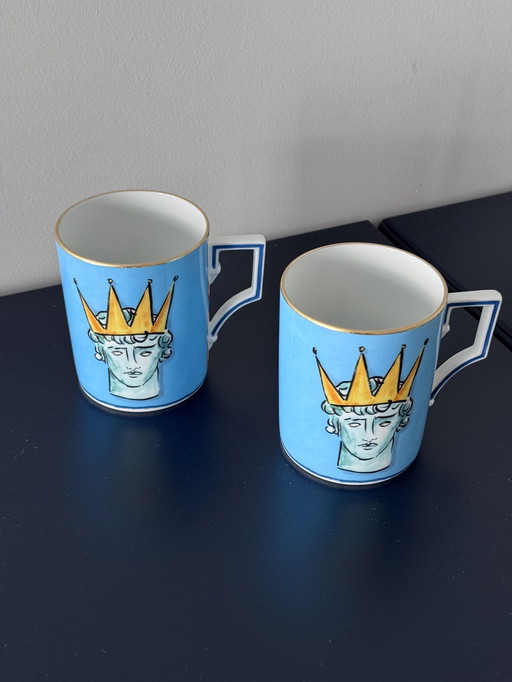 2 Tasses Ginori 1735 – Il Viaggio di Nettuno (Bleu Mer)