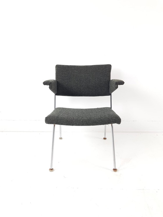 Image 1 of Vintage armchairs Gispen reupholstered plough fabric wool