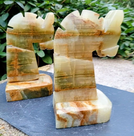 Pair of onyx bookends 60s Italy vintage