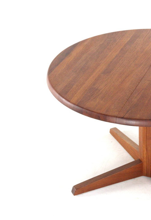 Table ronde de salle à manger danoise 'Lunde' en teck massif vintage