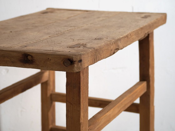 Antieke console tafel in primitieve stijl (ca. 1920) #16, Hout, Bruin, Vintage (foto 41 van 46)