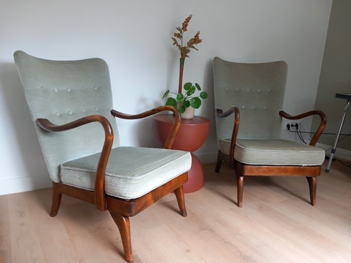 Classic pair of elegant Danish "His and Hers" armchairs