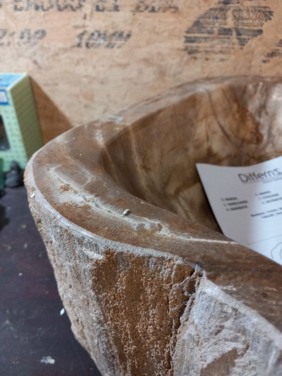 Image 1 of Waschbecken/Spüle aus versteinertem Holz von Differentz, 39 cm Durchmesser
