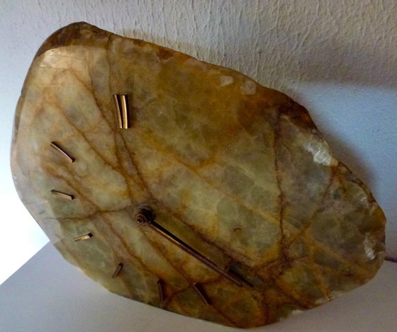 Image 1 of Vintage Table / Desk Clock, Marble/Onyx