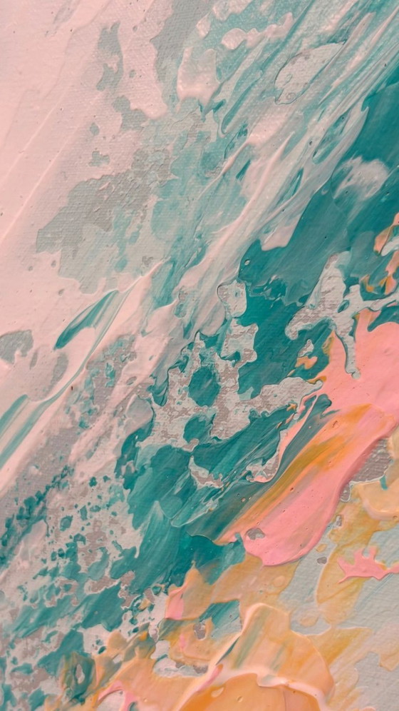 Image 1 of Self Control – colorful expressive abstract painting – statement piece – 60x60 cm